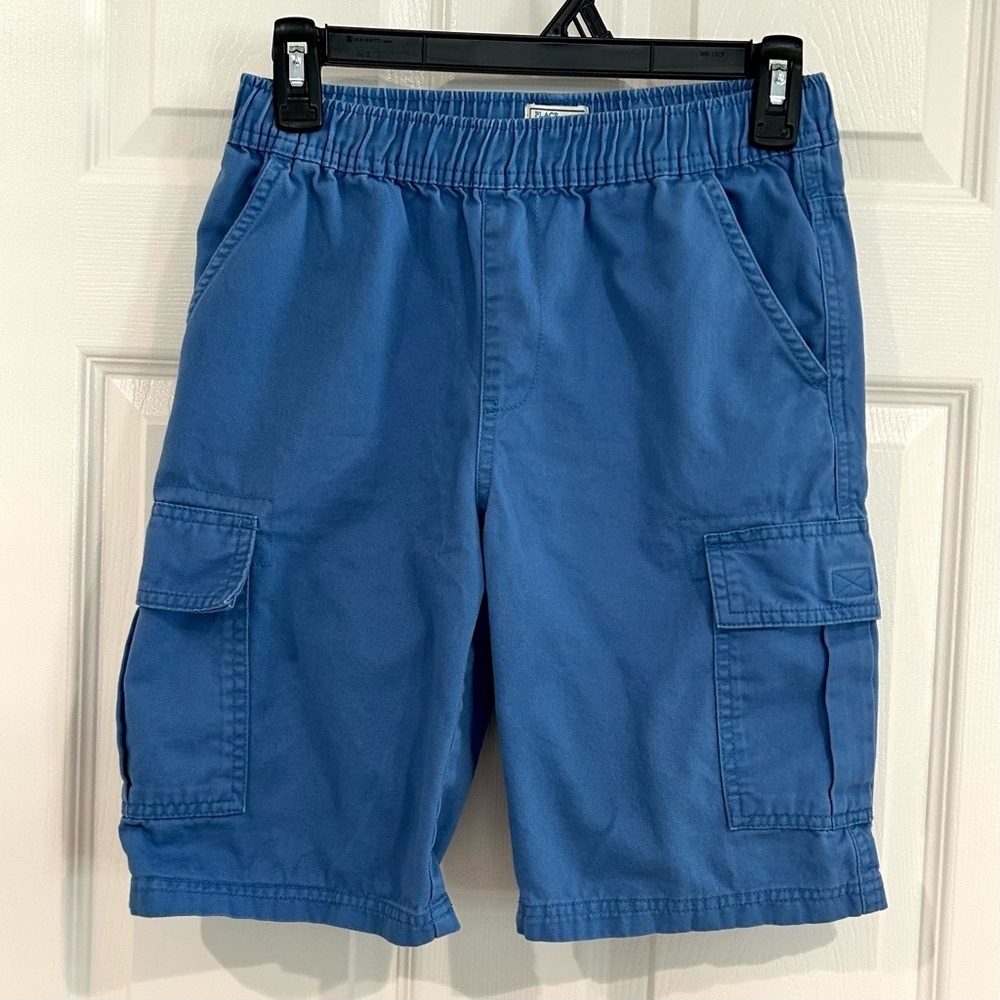 The Children's Place Boys Blue Cargo Shorts 12- Pull On Adjustable Waist Cotton